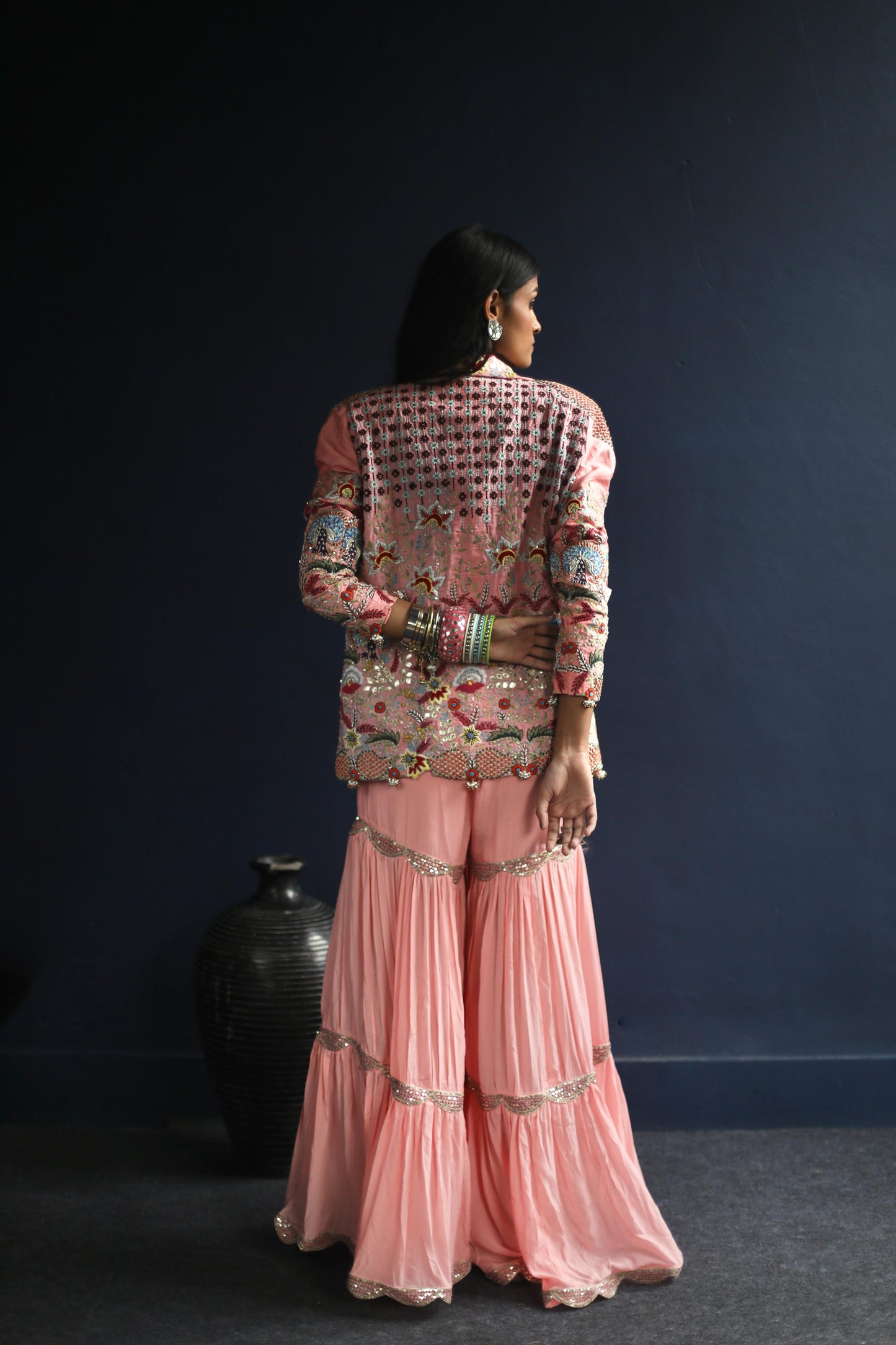 Pink Power Blazer and Sharara Set
