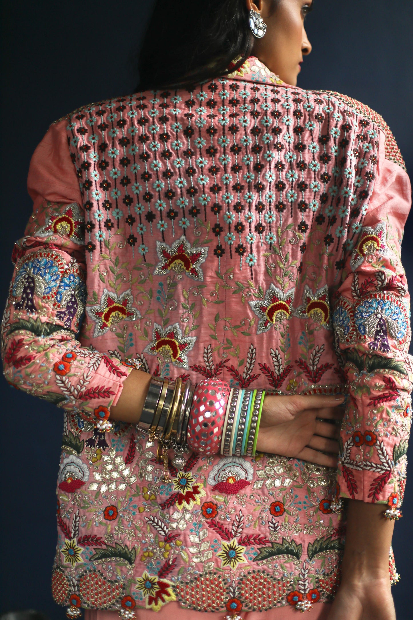 Pink Power Blazer and Sharara Set