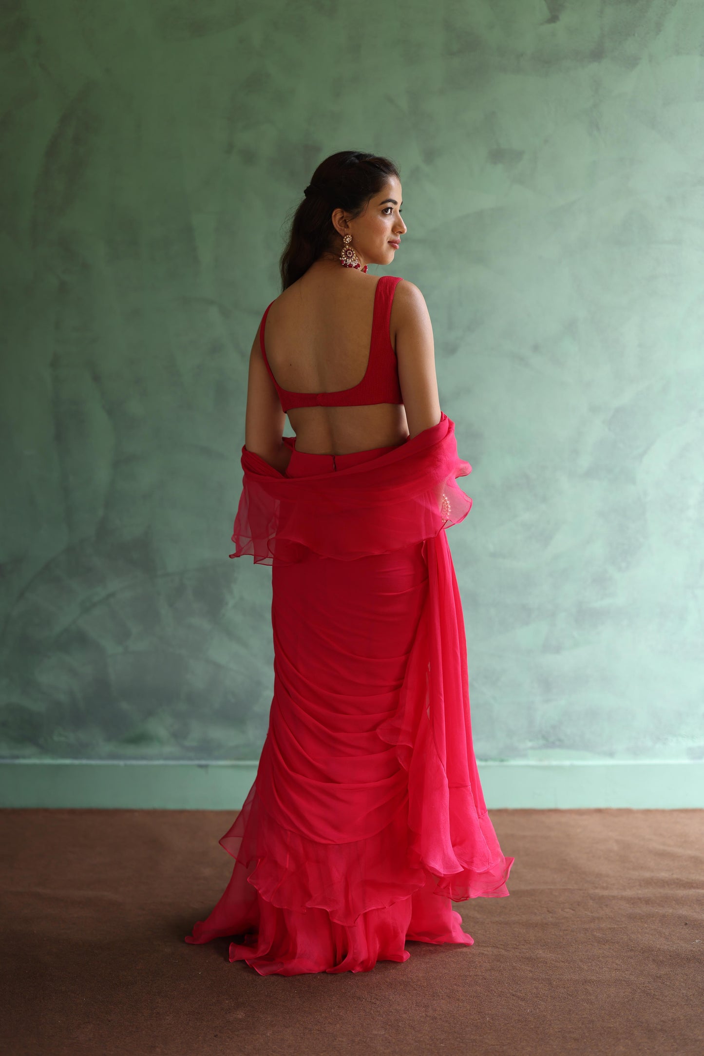 Fuchsia Saree Set