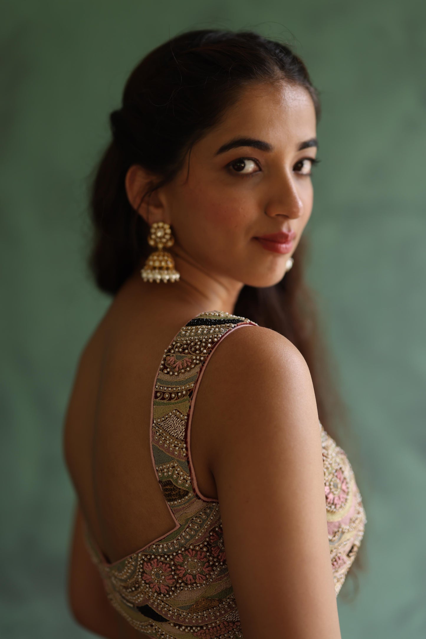 Baby-Pink Saree Set